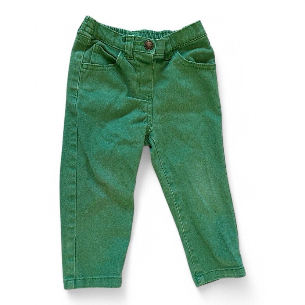 Green Chino Pants Slim Stretchy Waist 18-24 Months